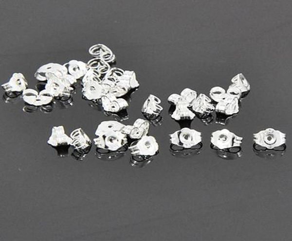 1000 piezas / lote Pendientes de plata de alta calidad Accesorios de joyería Tapones para los oídos de metal con sello 925 Aretes Tapón encontrar Wh1046261