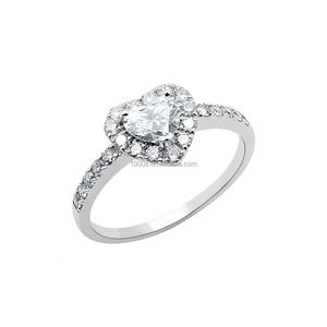 Anillo de compromiso de oro blanco auténtico 1000S, diamante de laboratorio fino, joyería personalizada al por mayor para mujer, anillos de boda.