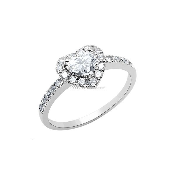 Bague de fiançailles en or blanc véritable 1000S, diamant de laboratoire fin, personnalisé, vente en gros, bijoux tendance pour femmes, bagues de mariage.