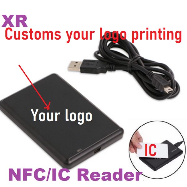 1000Sets R20C 13.56mhz USB RFID Lector NFC de escritorio Lector sin contacto NFC Sistema de control de acceso HF 13.56MHz LECTOR USB Salida de teclado virtual con impresión de logotipo