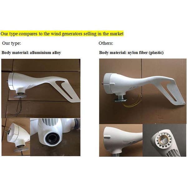 1000W 1kW Générateur à éoliennes fortes horizontales 12V 24V 48V Power Magnetic Dynamo Free Energy 220V Outporteur d'onduleur pour la maison