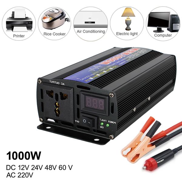 1000W 2000W 2600W Pure Sine Wave Inverter 12V 24V Power inversor convertidor DC a AC 220V Voltaje Inverters convertidores