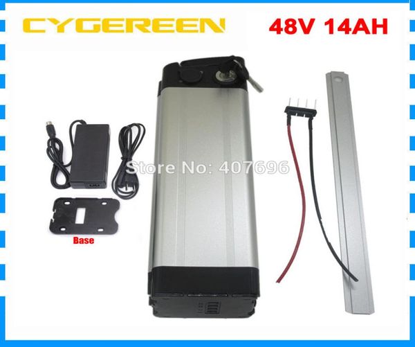 1000W 48V 14AH Silver Fish Lithium Batterie 48V Battre de vélo électrique Utiliser la cellule Samsung 35E avec 30A BMS 2A Charger7171431