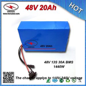 Batterie de vélo électrique 1000W 48V 20AH batterie au Lithium 48V batterie de vélo électrique 48V intégrée avec chargeur 30A BMS 54.6V 2.0A livraison gratuite