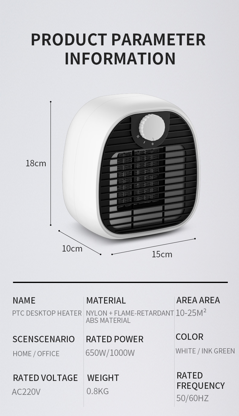 1000W Electric Space Heater For Room 3 Modes Safe Quiet Thermal Shutdown