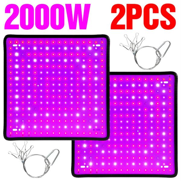 Lámpara de cultivo LED para interiores de espectro completo de 1000W, 2 uds. Para tienda de luz para cultivo de plantas, Fitolampy Phyto UV IR, rojo, azul, 225, plantas de flores Led 293k