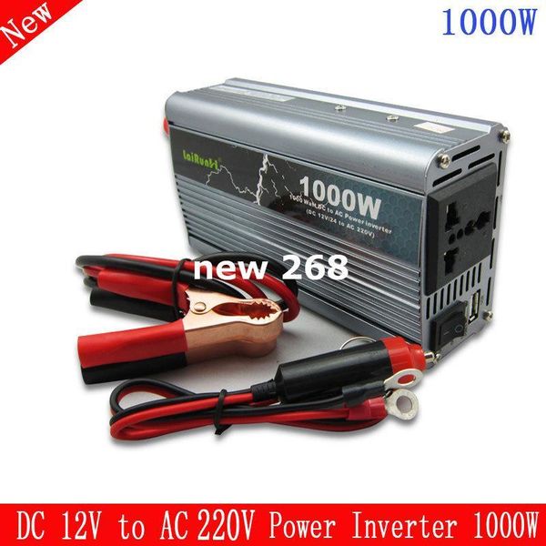 Freeshipping 1000W Nouvelle arrivée réseau tie onduleur onduleur 1000 watts DC 12V à AC 220V Onduleur de voiture