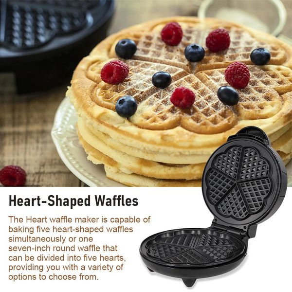 1000W Waffle Maker 5 Waffles Waffles électrique Waffler Griddle Iron Pain Machine 240509