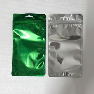 1000X 10 bolsas de embalaje transparentes de papel de aluminio de color para bolsas de embalaje con cierre al por menor resellable con cremallera Bolsa Mylar con cremallera Paquete de bolsa Bolsas autoselladas