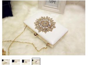 100140women Lady Satin Crystal Bridal Handsbag Cutch Party Mariage Purse Sof Soft Treed Day Clutches Solid Ladies Handbags 208555557777