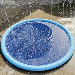 100150200cm zomer huisdier zwembad opblaasbaar water sprinkler pad spelen koelmat buiten interactief fontein speelgoed voor honden 240418