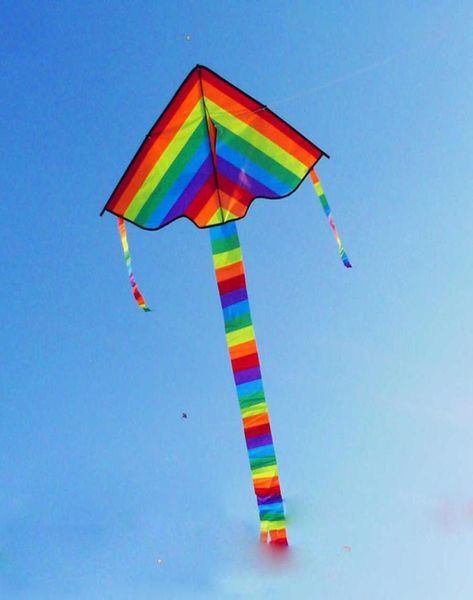 100170 cm 30 pcs enteros de colorido arcoiris de color arco iris largo de nylon kites al aire libre juguetes voladores para niños niños sin barra de control y L5556905