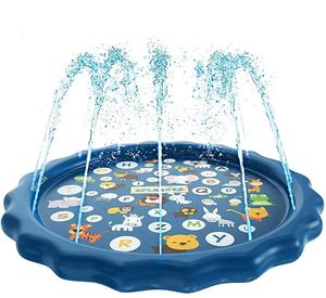 100170 cm Kids Sprinkler Play Pad Mat Outdoor Lawn Beach Letters opblaasbaar water Spray Water Games Beach Mat Cushion 240430