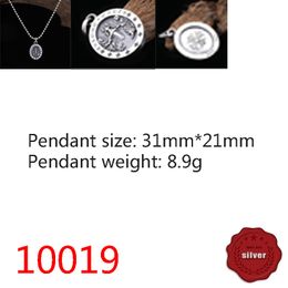 10019 Mode S925 Sterling Silver Vintage Croix Fleur Pendentif Net Rouge Ange Lettre Personnalisé Classique Ovale Pendentif Punk Hip Hop Style