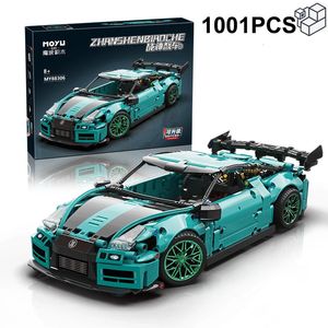 1001pcs technique nissaned GTR Speed Racing Car Blocysthings Super Sports Vehicle Bricks Toys Birthday Cadeaux Boy Kids 240428