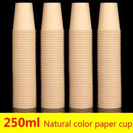 100200 pièces gobelets en papier jetables 250ml gobelets en papier de couleur unie tasse à café lait gobelet en papier pour boire des fournitures de fête 240122