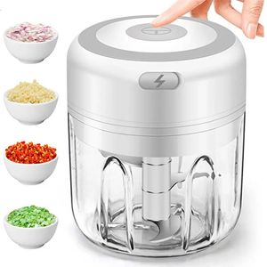 100250ml Elektrische Knoflookstamper Mini Chopper Groente Chili Vlees Gember Stamper Machine USB Opladen Blenders Keuken Gadgets 240307