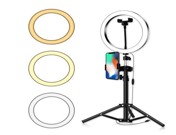 10039039 Selfie anneau lumière avec trépied support pour téléphone pour flux en direct maquillage YouTube vidéo photographie Mini caméra LED R9486147