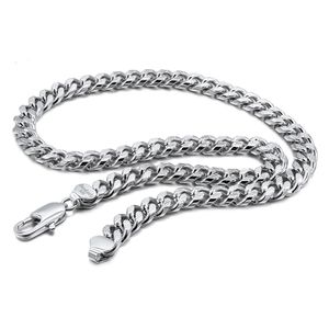 1005 Sterling Zilveren Punk Ketting Mannen 10mm Curb Cubaanse Link Chain Chokers Gift Mode Vintage voor Man Solid Silver Sieraden X0509