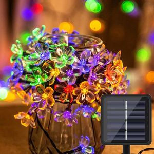 1005020 Solar String Lights Outdoor 8 Mode Blossoms Blossoms Christmas Garden Party Decoration Fairy Lig 240514
