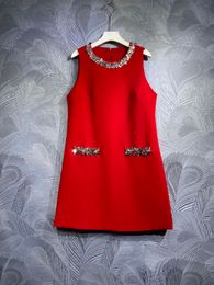 10061 XL 2024 vestido de pasarela primavera verano vestido cuello redondo marca roja mismo estilo vestido de mujer moda alta calidad nanyou