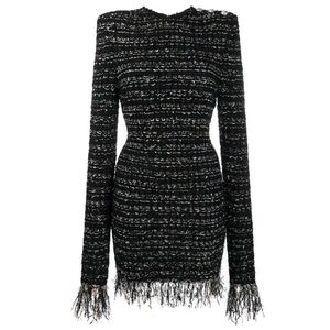 10062 L 2024 Robe de piste Printemps Robe d'été à manches longues au-dessus du genou Marque Même style Robe pour femmes Mode Haute Qualité Mansha