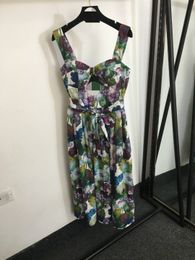 10062 XL 2024 Runway-jurk Lente zomerjurk Mouwloos boven de knie Merk dezelfde stijl Damesjurk Mode Hoge kwaliteit 20240185