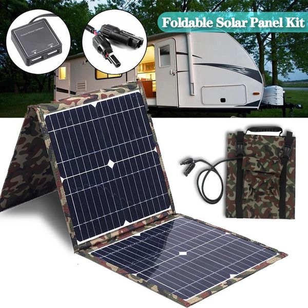 100800W Kit de panneau solaire pliable Complete centrale MPPT Portable Generator Charger 18V pour voiture de voiture Camping Caravan 240508