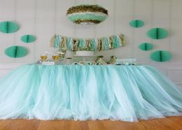 10080 cm Vert Menthe Tulle Table Jupes De Mariage Tutu Table Décoration Pas Cher Créatif Bébé Douches Sur Mesure Anniversaires Fête Décor8533265