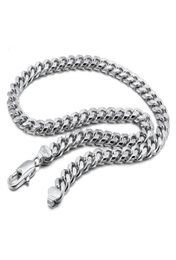 100925 Sterling Zilver Punk Ketting Mannen 10MM Curb Cubaanse Link Chain Chokers Gift Mode Vintage Voor Man Solide Sieraden Chains7952840