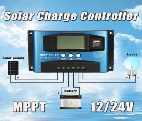 Contrôleur de charge du régulateur de panneau solaire 100A MPPT 12V24V Suivi de mise au point automatique8345259