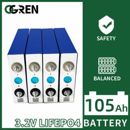 100AH ​​105AH LIFEPO4 Batterij 3.2V 4/8/16/32pcs Oplaadbare batterij Lithium Iron Fosfaatcellen Diy EV RV Golfkar Solar System