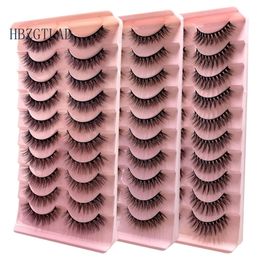 100 cajas 3D Pelo de visón Cruz natural Pestañas postizas Maquillaje largo y desordenado Pestañas postizas Extensión Maquillaje Herramientas de belleza maquiagem 220607