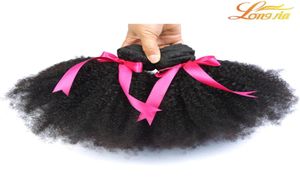 100 Braziliaanse Afro Kinky Krullend Bundels Menselijk Haar Inslag Natuurlijke Kleur Remy Hair Extensions voor Zwarte Vrouwen Longjia Haar Bedrijf1417575