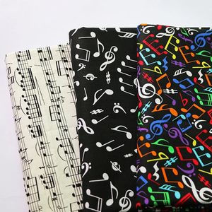 100 cm*110cm Muziek Noot Afdrukken Katoen doek Craft Diy Zakka Cotton Material Fabric Poplin 240328