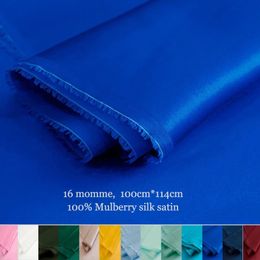 100cm * 114cm 100% tela Charmeuse de seda Natural 16 momme Material de satén de seda pura para pijama 240309