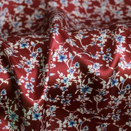 100 cm * 148 cm Small Floral Design Film Soft Silky Satin Charmeuse Tissure pour foulard Couture DIY