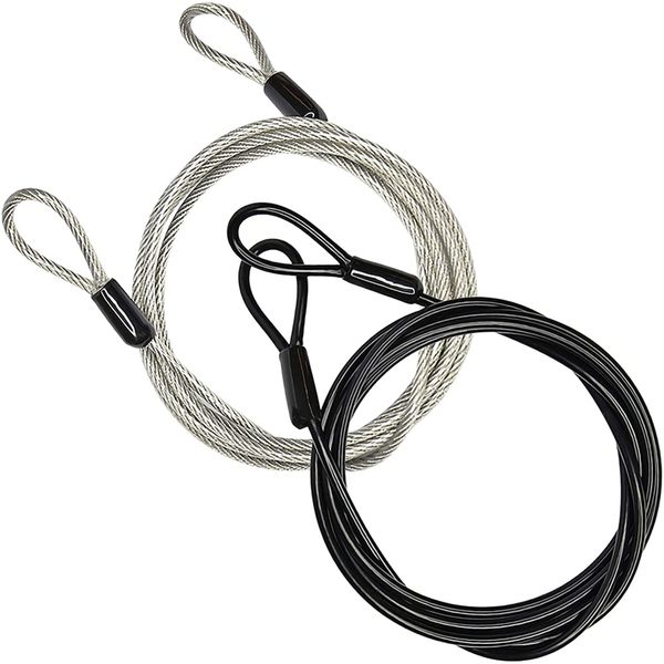 Bloqueo de cable de seguridad de recorrido de 100 cm/3.3 pies de largo, bloqueo de equipaje de cable de seguridad con recubrimiento de acero trenzado, cuerda de alambre de cable de seguridad
