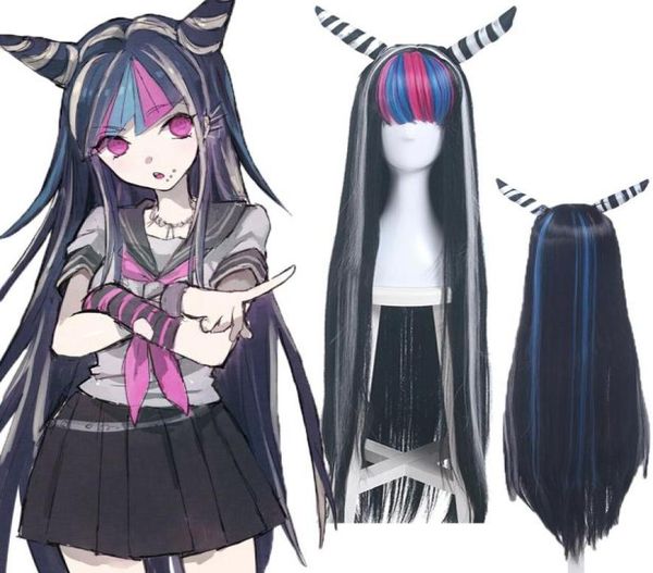 Perruques mixtes violettes longues et lisses, 100cm, Anime Danganronpa Mioda Ibuki, perruques de Cosplay de fête, 1111065