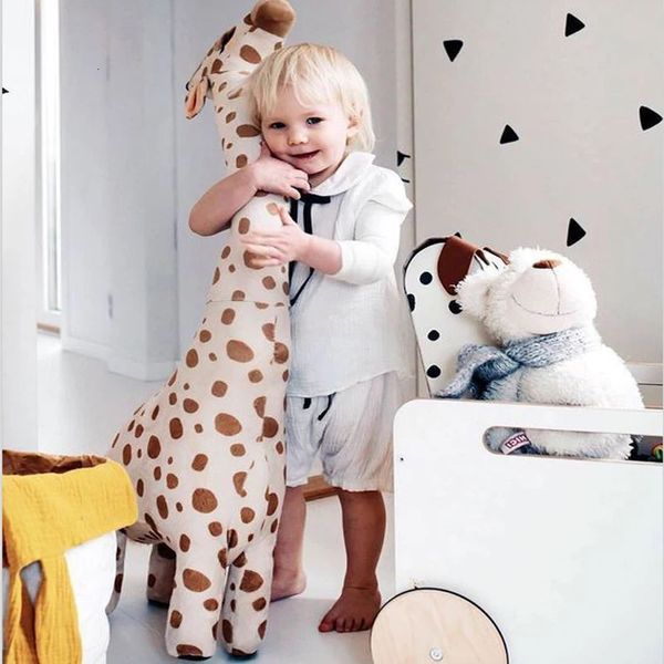 100 cm grande taille simulation girafe jouets en peluche doux peluche animal girafe dormir poupée jouet pour garçons filles cadeau d'anniversaire enfants jouet 240105