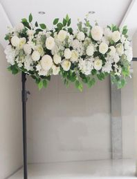 100 cm individuelles Hochzeitsblumen-Wandarrangement liefert Seidenpfingstrosen künstliche Blumenreihe Dekor für die Hochzeit Eisenbogen Hintergrund2529299