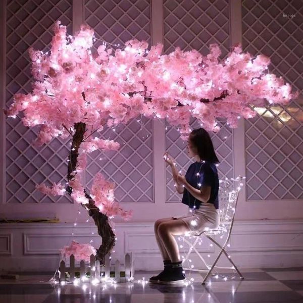 100 cm fleurs en soie longue pêche Sakura fleur artificielle rose décoration de mariage branche de fleur de cerisier pour la décoration intérieure mariage 2024305