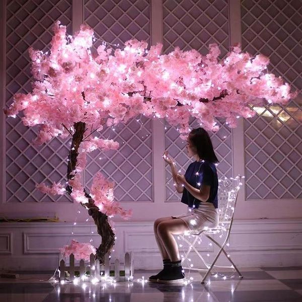 100 cm fleurs en soie longue pêche Sakura fleur artificielle rose décoration de mariage branche de fleur de cerisier pour la décoration intérieure mariage Arch221y