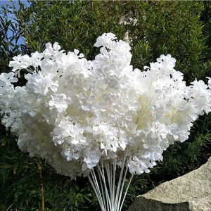 100 cm Simulación Guirnaldas de hortensia Blanca Rama Drifting Snow Gypsophila Seda artificial Flores de cerezo Arco de boda Decoraciones