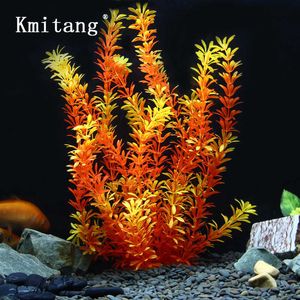 100 cm Plantas tropicales Grandes agua artificial Hierba Plantas submarinas falsas Plástico suave Árbol falso para acuario Tanque de peces Decoración 210624