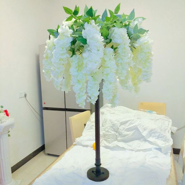 100CM blanc rose fleur artificielle hortensia glycine arbre centres de table de mariage route citée pour la décoration de fête de salon à la maison