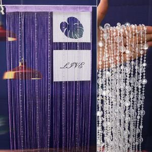 100 cm x 200 cm rideaux de corde en perles en cristal aveugle pour salon salon salon porte murale rideau de gland 240416