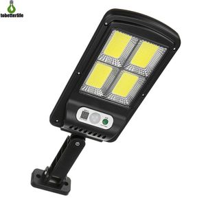 100COB 128COB Lámpara de calle solar Luz de seguridad de pared exterior Impermeable PIR Sensor de movimiento Control remoto