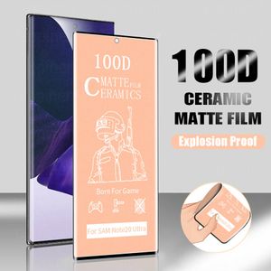 100D Full Cover Curved Frosted Matte keramiek scherm protector film beschermen voor Samsung S22 Ultra S21 plus S20 S10 S8 S9 Opmerking 10 20 Note10 Note20 S7 Edge