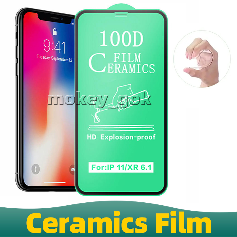 100d HD Ceramic Film Anti Explosion Screen Protector para iPhone 13 Pro Max 12 11 14Plus 7 8